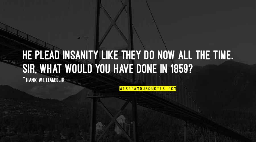 Done With Politics Quotes By Hank Williams Jr.: He plead insanity like they do now all