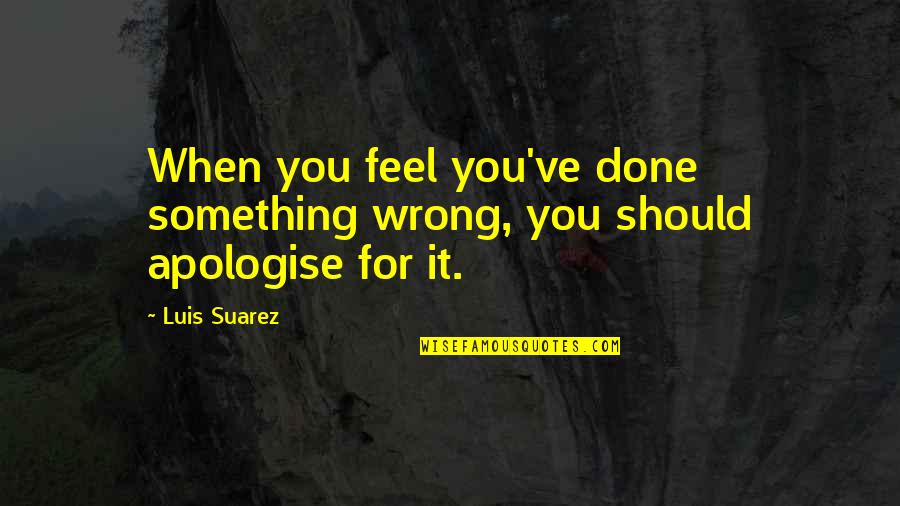 Done Wrong Quotes By Luis Suarez: When you feel you've done something wrong, you