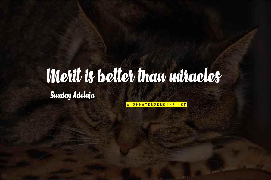 Donelan Wine Quotes By Sunday Adelaja: Merit is better than miracles. Donelan Wine Quotes By Sunday Adelaja: Merit is better than miracles.