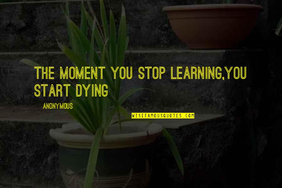 Doneson Crown Quotes By Anonymous: The moment you stop learning,You start dying