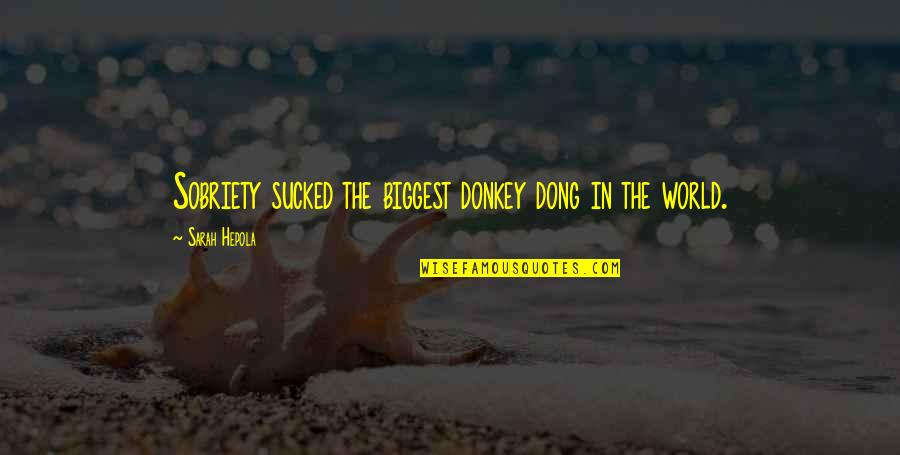 Dong Quotes By Sarah Hepola: Sobriety sucked the biggest donkey dong in the