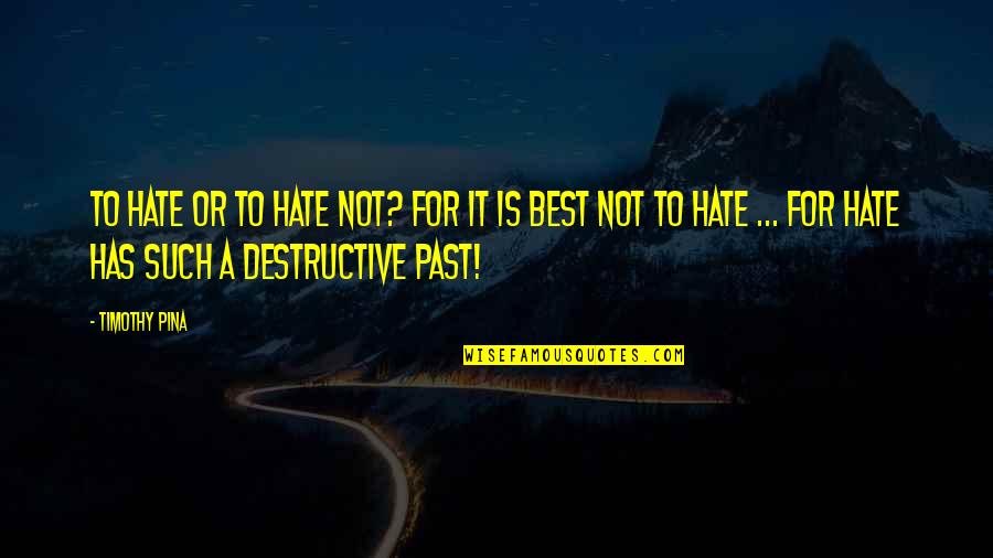 Dongs Quotes By Timothy Pina: To Hate Or To Hate Not? For It