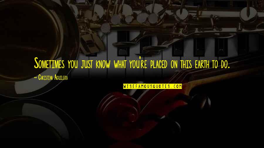 Doniger Einhorn Quotes By Christina Aguilera: Sometimes you just know what you're placed on