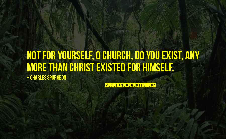 Donigian Properties Quotes By Charles Spurgeon: Not for yourself, O church, do you exist,