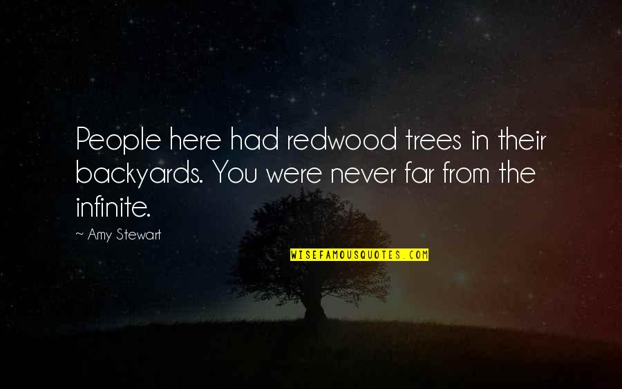 Donji Ves Quotes By Amy Stewart: People here had redwood trees in their backyards.