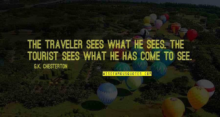 Donkerland Quotes By G.K. Chesterton: The traveler sees what he sees. The tourist