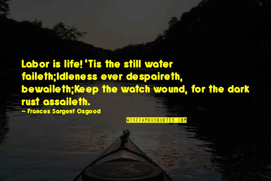 Donkeylike Quotes By Frances Sargent Osgood: Labor is life! 'Tis the still water faileth;Idleness