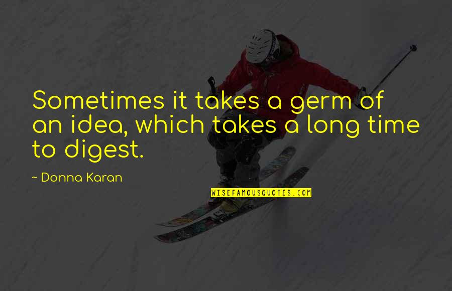 Donna Karan Quotes By Donna Karan: Sometimes it takes a germ of an idea,