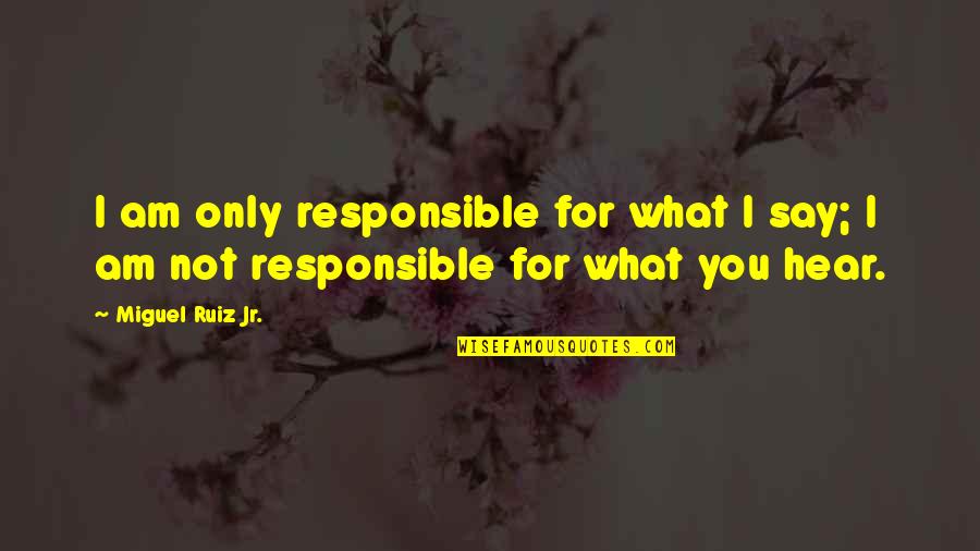 Donnchadh Corporation Quotes By Miguel Ruiz Jr.: I am only responsible for what I say;