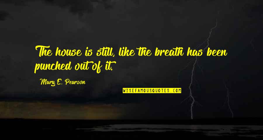 Donnette Hicks Quotes By Mary E. Pearson: The house is still, like the breath has