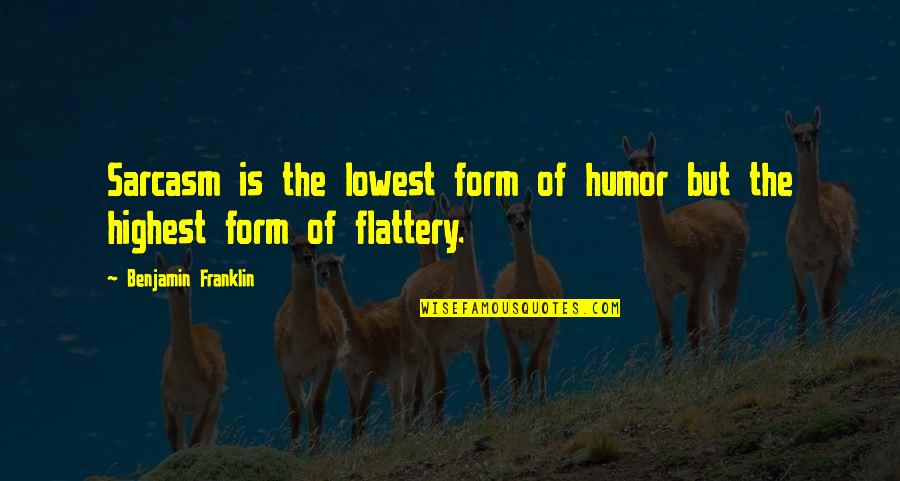 Donnola Quotes By Benjamin Franklin: Sarcasm is the lowest form of humor but