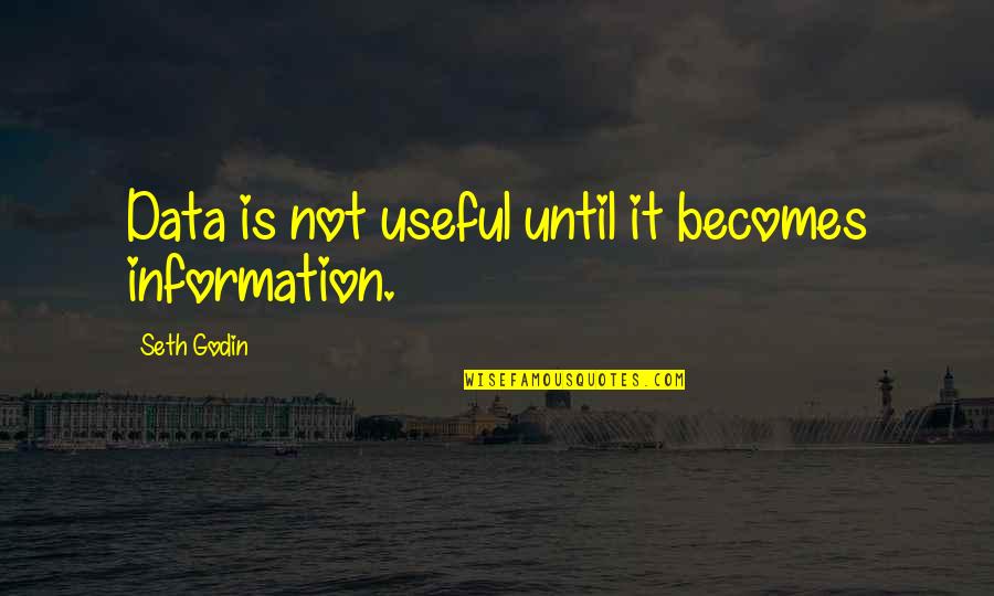 Donns Quotes By Seth Godin: Data is not useful until it becomes information. Donns Quotes By Seth Godin: Data is not useful until it becomes information.