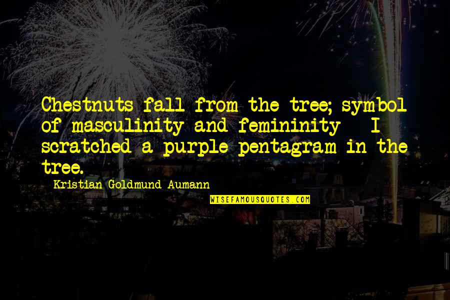 Donor Relations Quotes By Kristian Goldmund Aumann: Chestnuts fall from the tree; symbol of masculinity