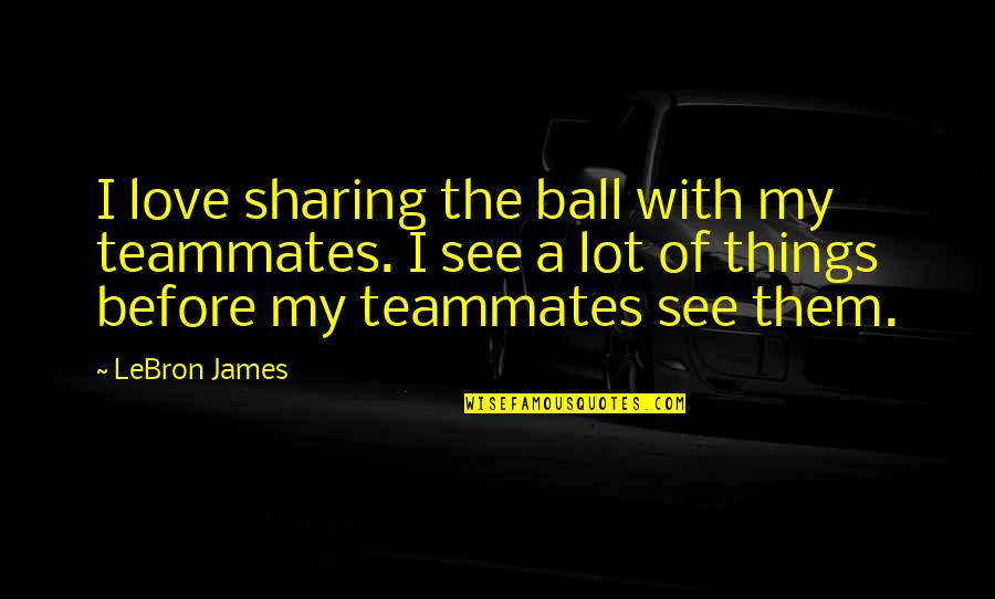 Donos Da Quotes By LeBron James: I love sharing the ball with my teammates.