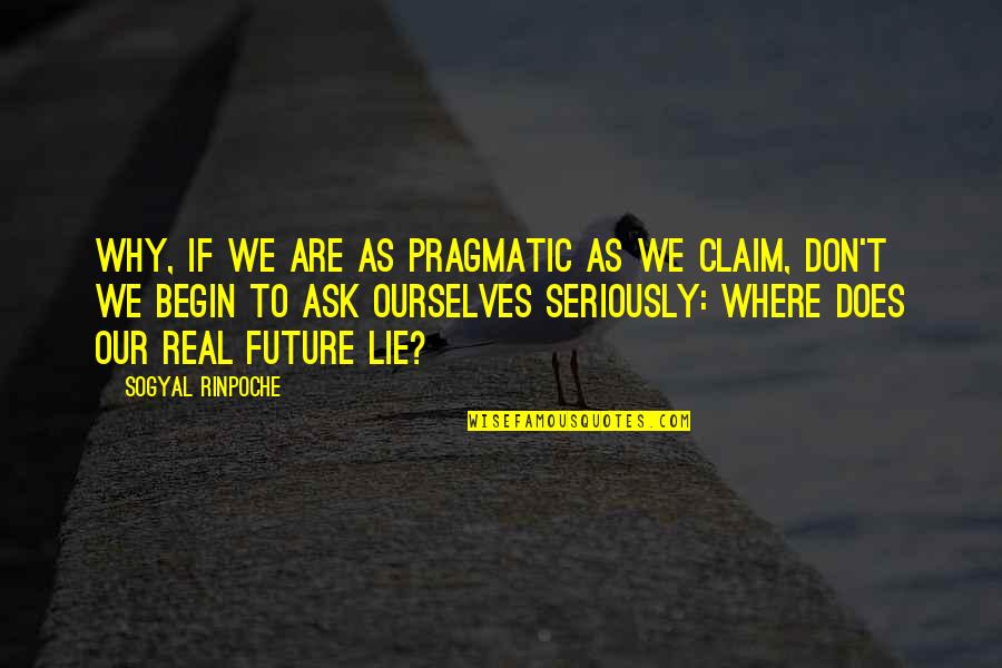 Don't Ask Why Quotes By Sogyal Rinpoche: Why, if we are as pragmatic as we