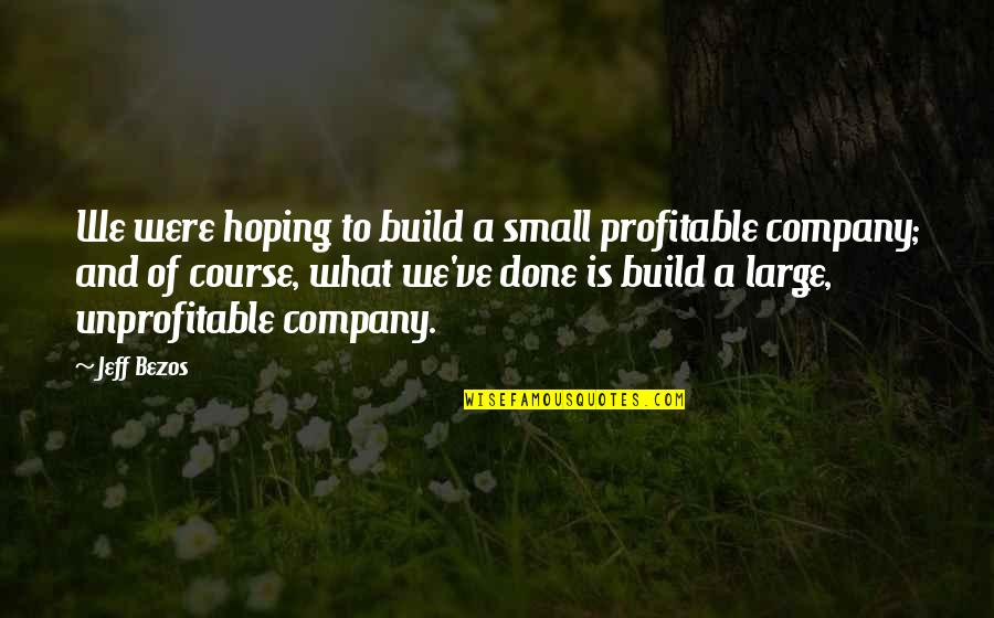 Dont Be A Copycat Quotes By Jeff Bezos: We were hoping to build a small profitable
