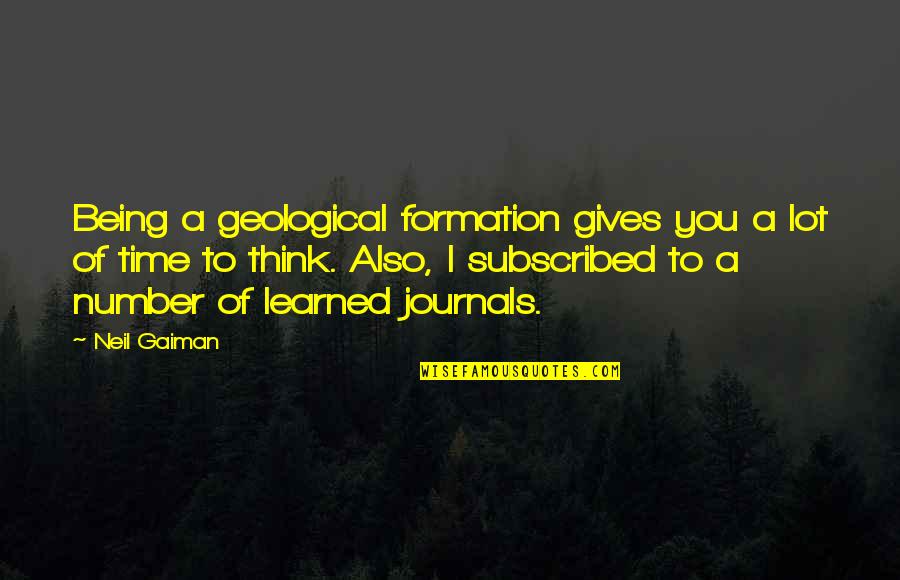 Don't Be A Fake Person Quotes By Neil Gaiman: Being a geological formation gives you a lot