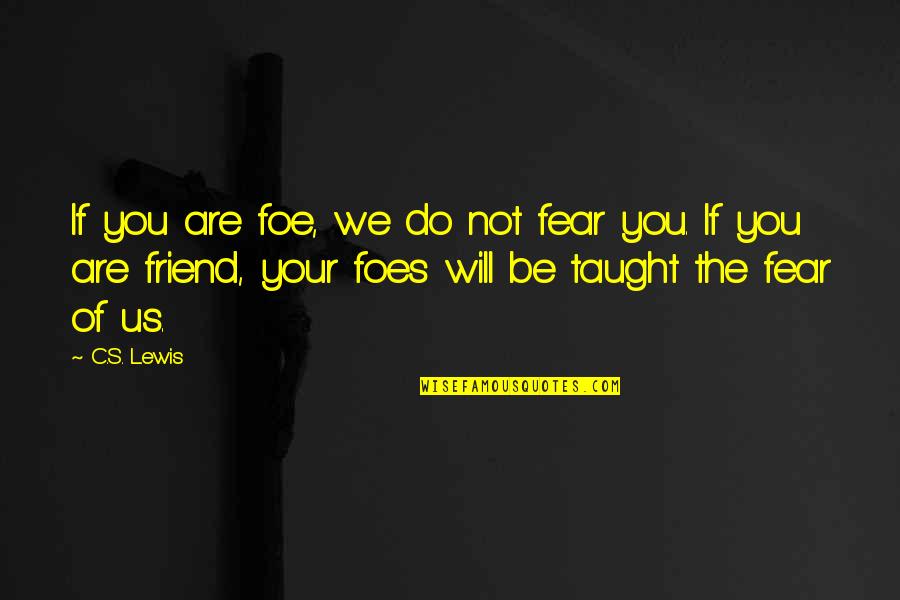 Don't Be Afraid Of The Past Quotes By C.S. Lewis: If you are foe, we do not fear