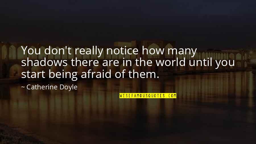 Don't Be Afraid Of The World Quotes By Catherine Doyle: You don't really notice how many shadows there