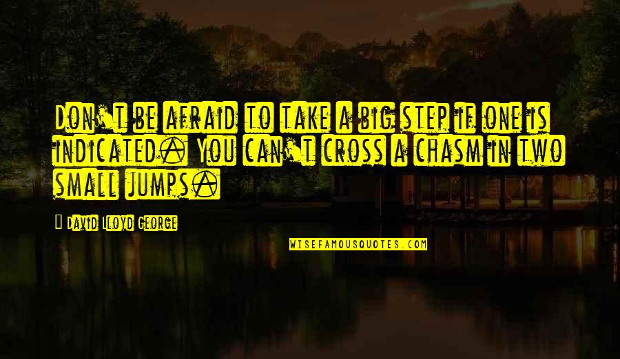 Don't Be Afraid To Try Quotes By David Lloyd George: Don't be afraid to take a big step