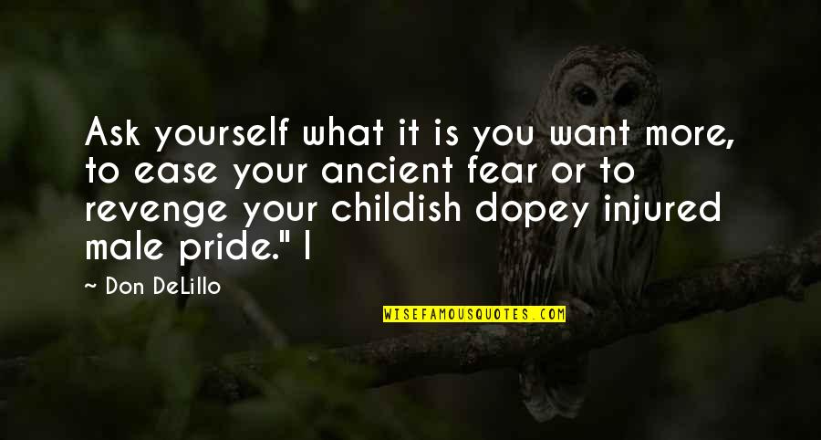Don't Be Childish Quotes By Don DeLillo: Ask yourself what it is you want more,