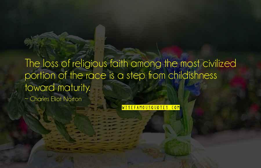 Don't Be Resentful Quotes By Charles Eliot Norton: The loss of religious faith among the most