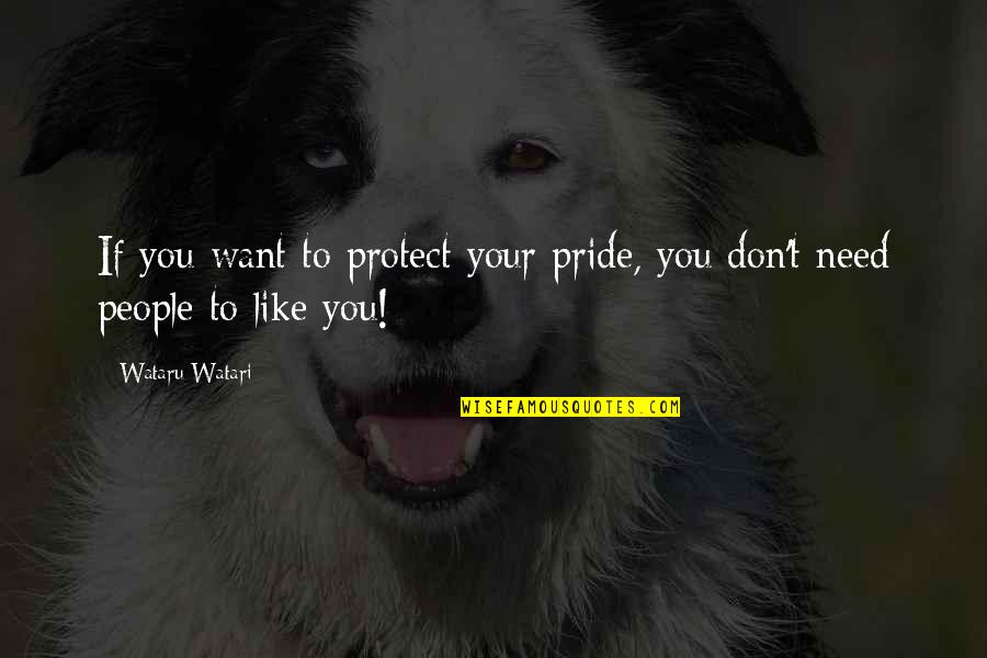 Dont Be Stuck Quotes By Wataru Watari: If you want to protect your pride, you
