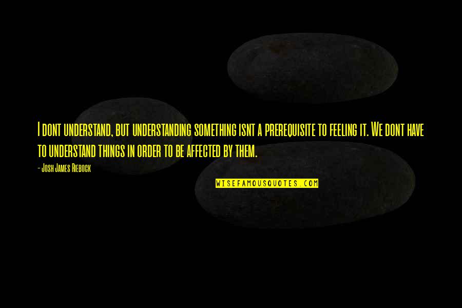 Dont Be Too Understanding Quotes By Josh James Riebock: I dont understand, but understanding something isnt a Dont Be Too Understanding Quotes By Josh James Riebock: I dont understand, but understanding something isnt a