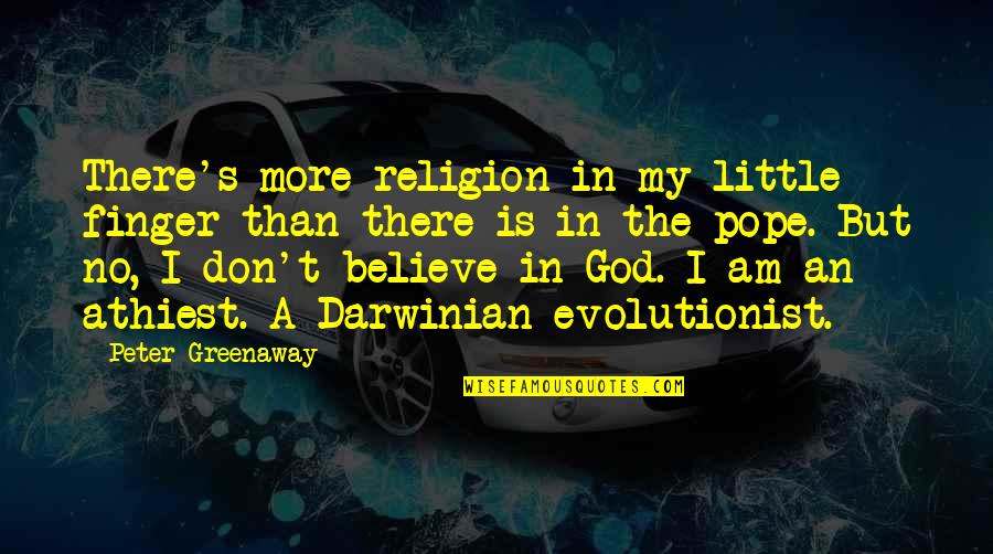 Don't Believe In God Quotes By Peter Greenaway: There's more religion in my little finger than