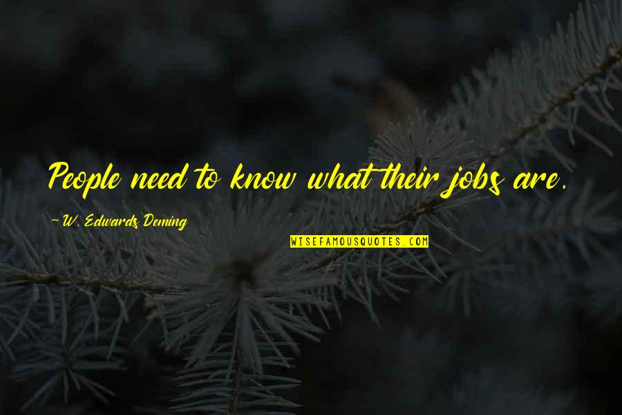 Don't Bet Against Me Quotes By W. Edwards Deming: People need to know what their jobs are.