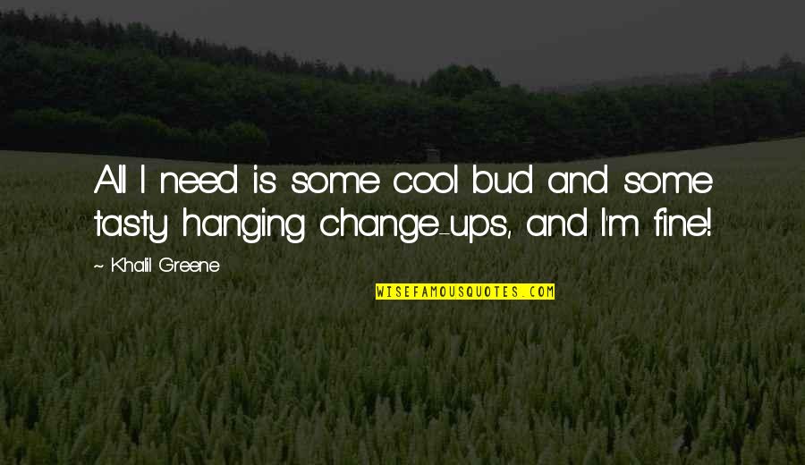 Don't Care What Others Say Quotes By Khalil Greene: All I need is some cool bud and