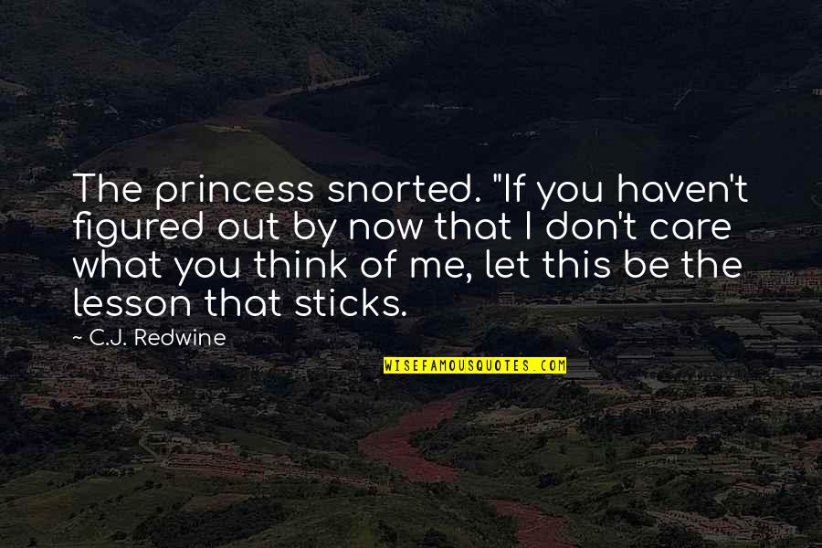 Don't Care What You Think Quotes By C.J. Redwine: The princess snorted. "If you haven't figured out