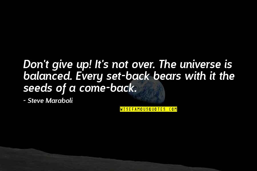 Don't Come Back To My Life Quotes By Steve Maraboli: Don't give up! It's not over. The universe