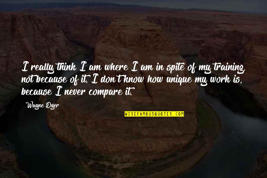 Don't Compare Quotes By Wayne Dyer: I really think I am where I am