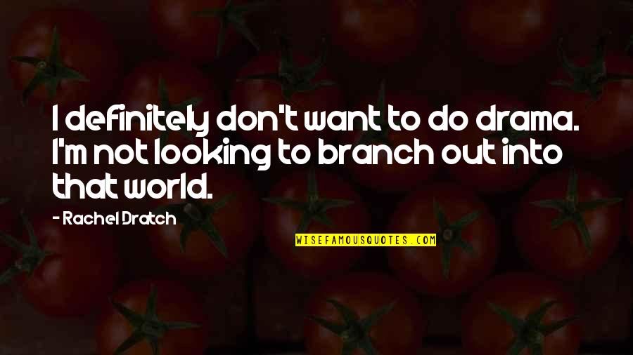 Don't Do Drama Quotes By Rachel Dratch: I definitely don't want to do drama. I'm