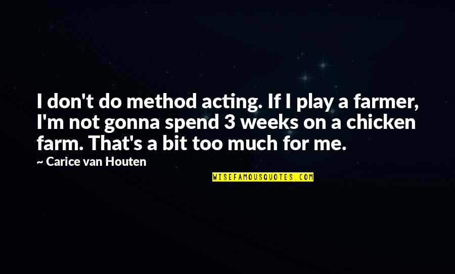 Don't Do Too Much Quotes By Carice Van Houten: I don't do method acting. If I play