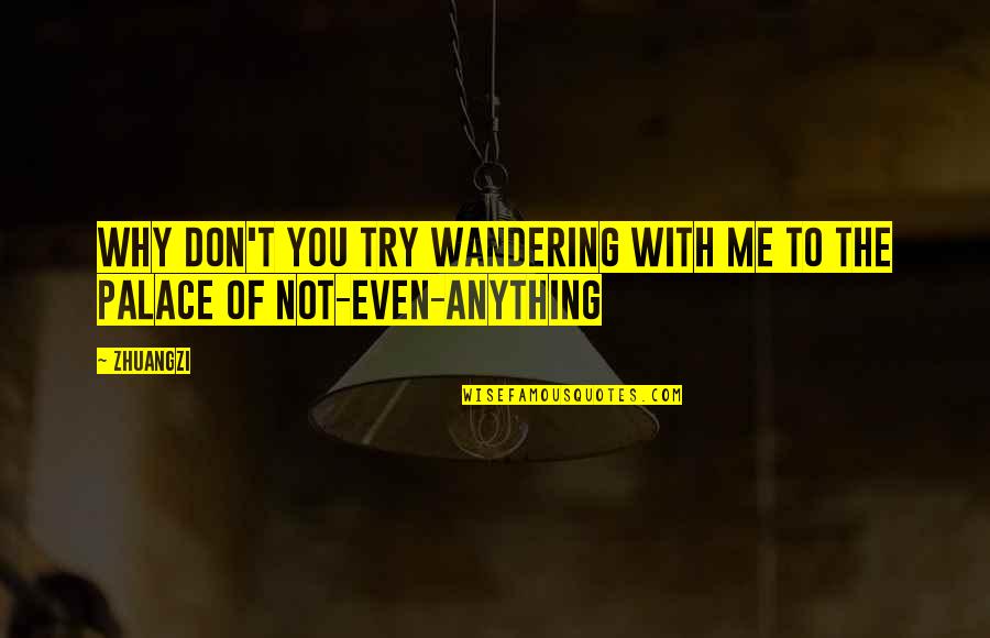 Don't Even Try Quotes By Zhuangzi: Why don't you try wandering with me to