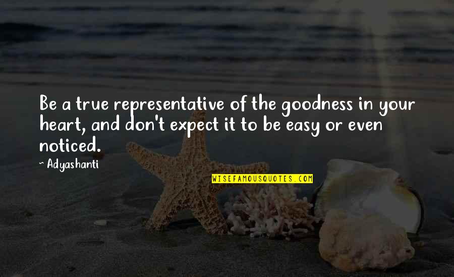 Don't Expect Too Much Quotes By Adyashanti: Be a true representative of the goodness in