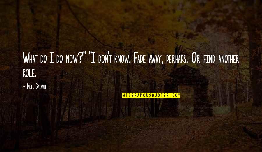 Don't Fade Away Quotes By Neil Gaiman: What do I do now?" "I don't know.