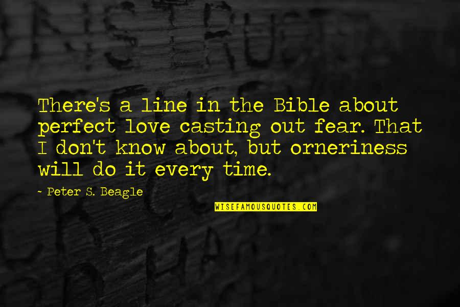 Don't Fear Bible Quotes By Peter S. Beagle: There's a line in the Bible about perfect