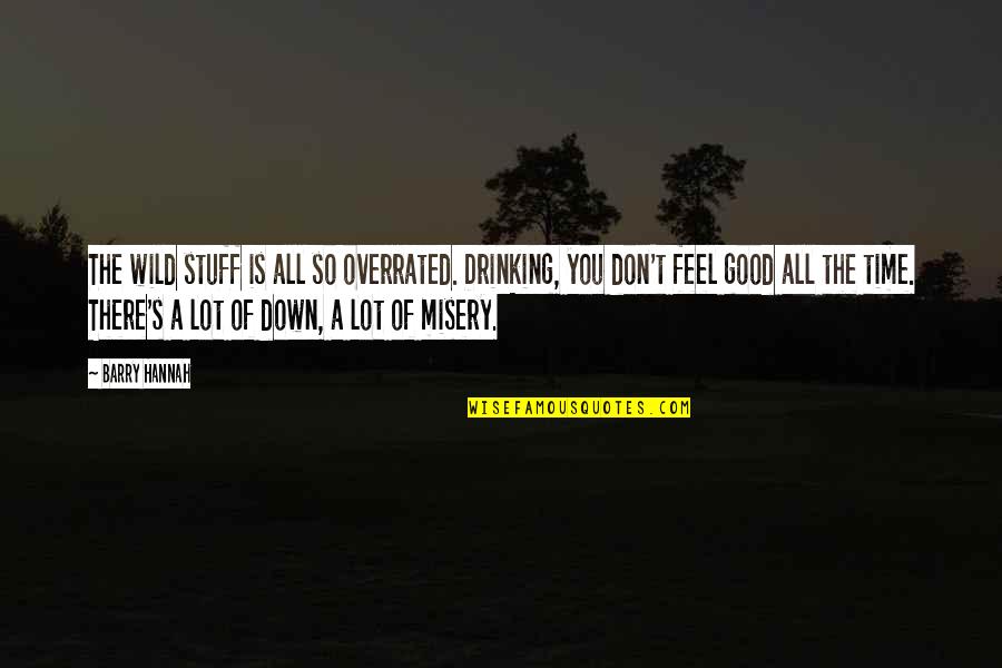 Don't Feel Good Quotes By Barry Hannah: The wild stuff is all so overrated. Drinking,