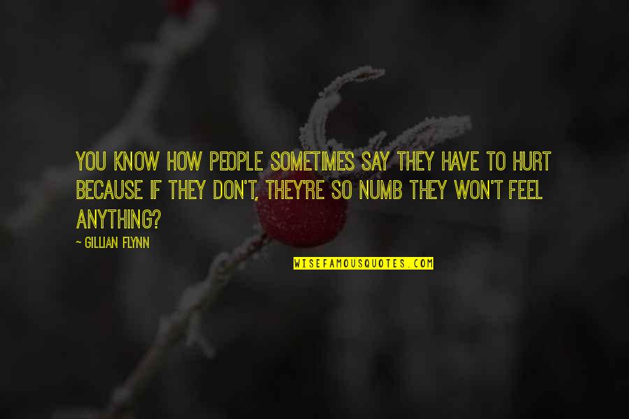 Don't Feel Hurt Quotes By Gillian Flynn: You know how people sometimes say they have