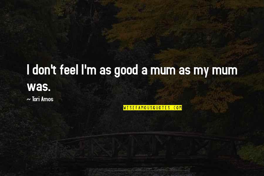 Don't Feel So Good Quotes By Tori Amos: I don't feel I'm as good a mum