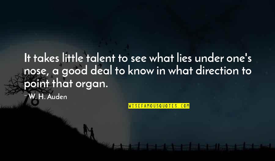 Don't Forget Friends Quotes By W. H. Auden: It takes little talent to see what lies