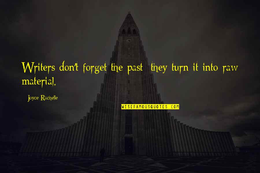 Don't Forget Past Quotes By Joyce Rachelle: Writers don't forget the past; they turn it