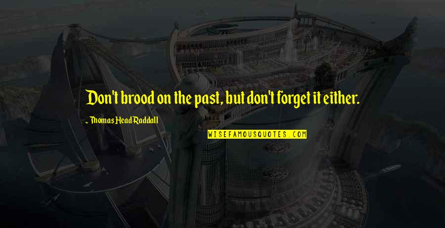 Don't Forget Past Quotes By Thomas Head Raddall: Don't brood on the past, but don't forget