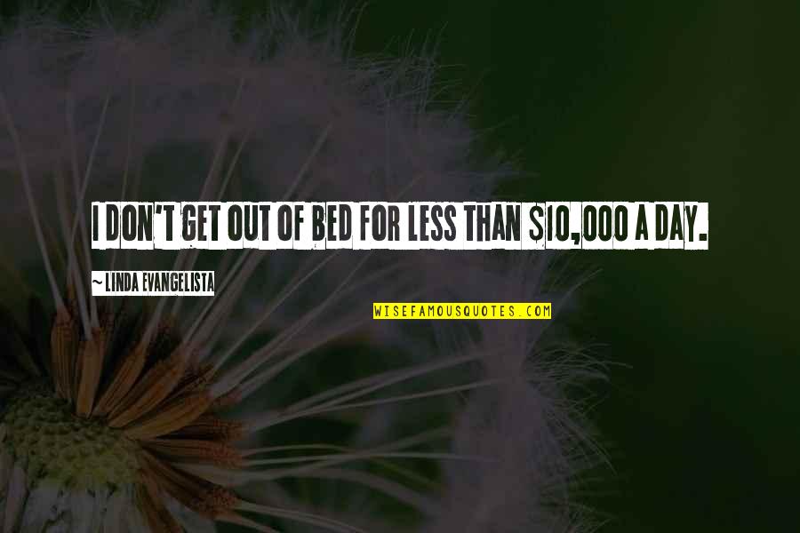 Don't Get Out Of Bed Quotes By Linda Evangelista: I don't get out of bed for less