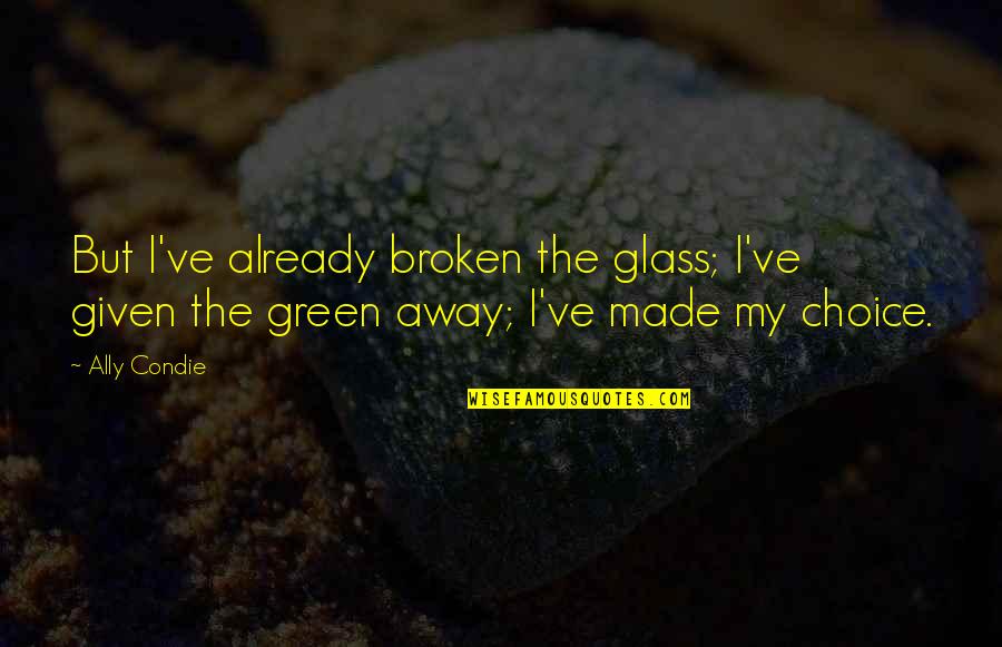 Don't Give A Damn Picture Quotes By Ally Condie: But I've already broken the glass; I've given