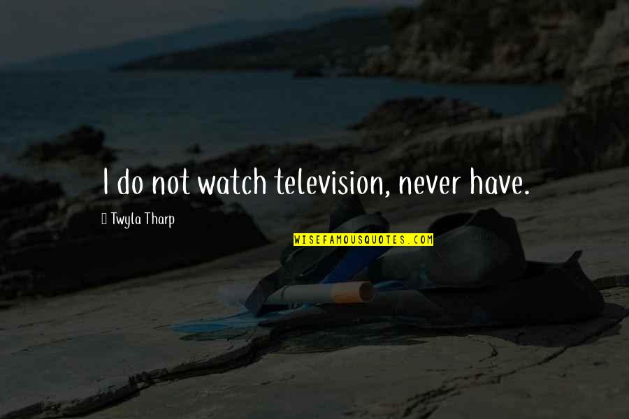 Don't Give Up Relationship Quotes By Twyla Tharp: I do not watch television, never have.