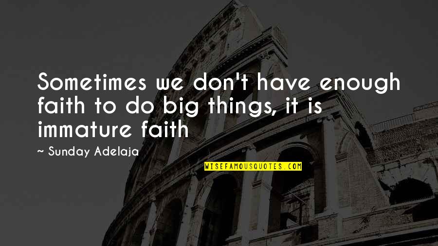 Don't Have Faith Quotes By Sunday Adelaja: Sometimes we don't have enough faith to do